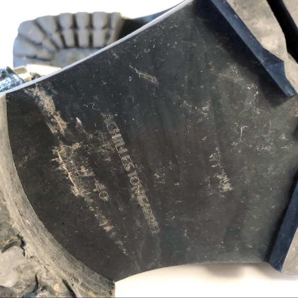 Achilles Ion Gabriel Black Leather Ankle Boots with Silver Buckles - Picture 8 of 9